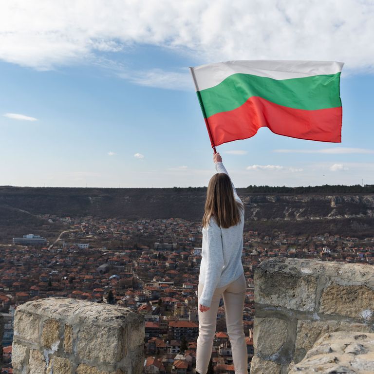 a beautiful landscape from the historical town Veliko Tarnovo in Bulgaria, shot from the Tsarevets fortress